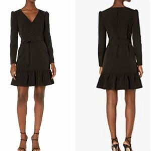 Milly Womens Size 8 Gloria Cady Black Belted Dress